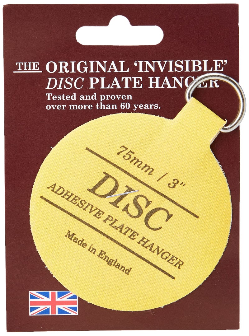 Disc 14226 75mm Adhesive Plate Hanger, Yellow - Image 2
